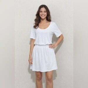 Athleta Captivate Dress White Elastic Waistband Women’s Size Small